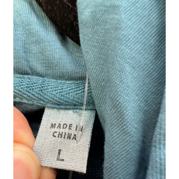 California Shirt Co Henley Hoodie Mens Large Hooded Long Sleeve Shirt Green - Picture 5 of 5